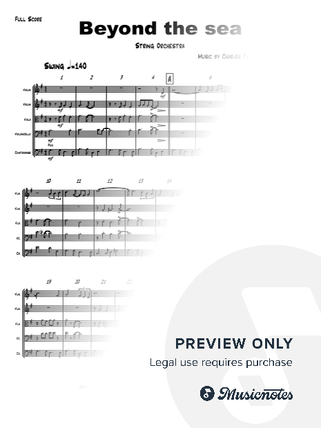 Beyond The Sea - String Quintet - G