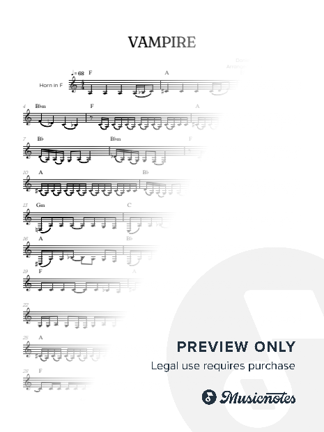 Olivia Rodrigo • Vampire • french horn sheet music [chords]