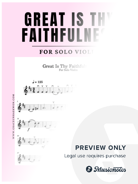 Great Is Thy Faithfulness - Solo Violin