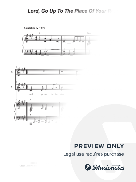 Lord, Go Up To The Place Of Your Rest (2-part choir - (SA)