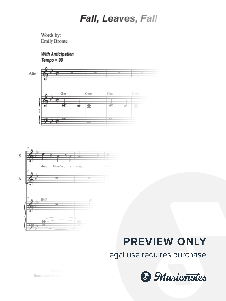 Fall, Leaves, Fall (2-part choir - (SA)
