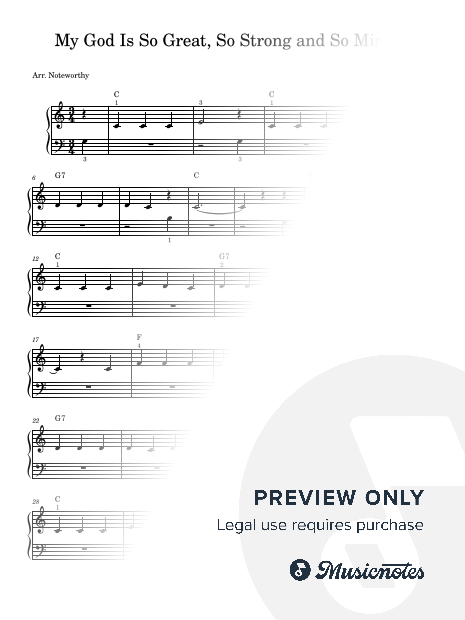 My God Is So Great So Strong and So Mighty [Quick Learn Solo - Very Easy Beginner] Traditional