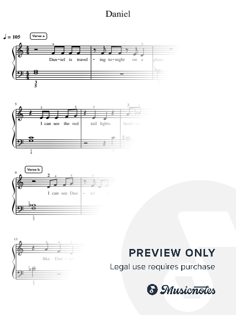 Daniel - Essentials Sheet Music — Easy Piano