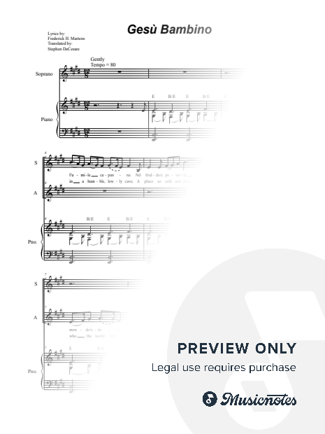 Gesu Bambino (Duet for Soprano and Alto solo)