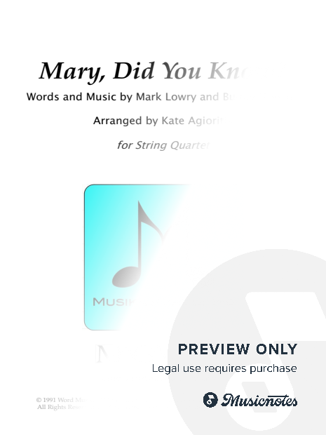 Mary, Did You Know? - for String Quartet