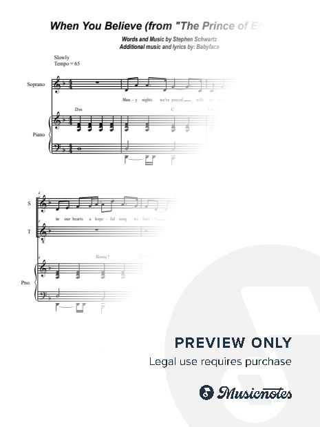 When You Believe (from "The Prince Of Egypt") (Duet for Soprano and Tenor solo)