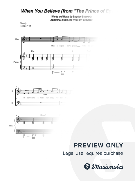 When You Believe (from "The Prince Of Egypt") (Vocal Quartet - (SATB)