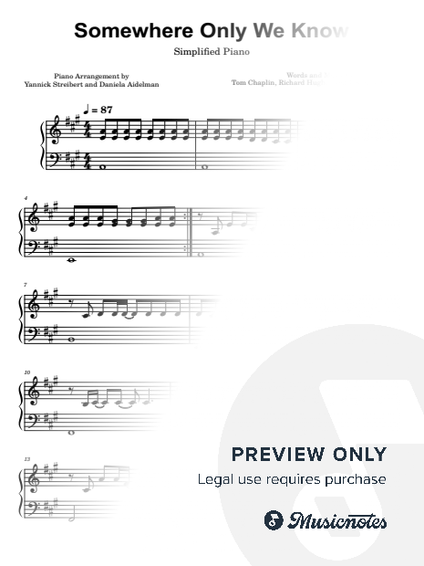 Somewhere Only We Know [simplified]
