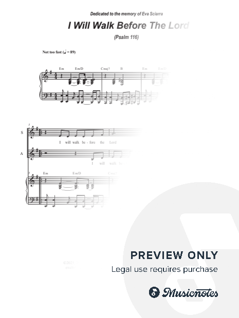 I Will Walk Before The Lord (Psalm 116) (2-part choir - (SA)