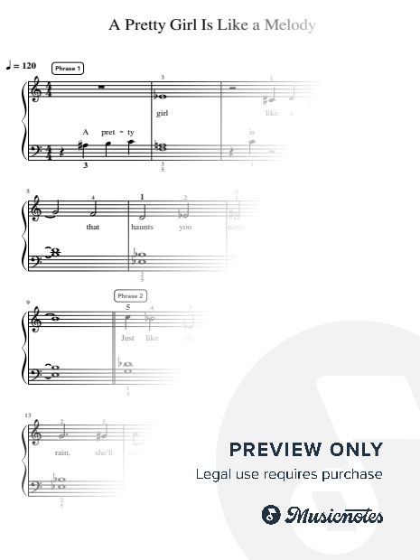 A PRETTY GIRL IS LIKE A MELODY - Intermediate