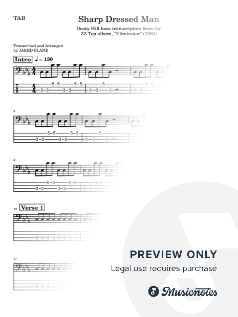 Sharp Dressed Man Sheet Music — Bass Guitar