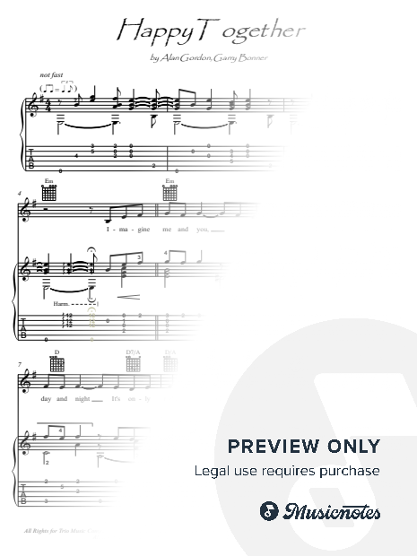 Happy Together classical guitar solo
