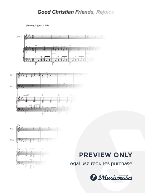 Good Christian Friends, Rejoice (Cello Duet - Alternate)