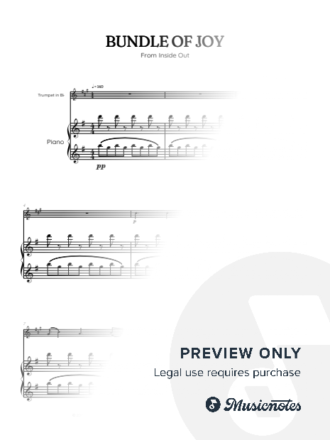 Bundle of Joy • Inside Out | trumpet sheet music w/ piano accompaniment