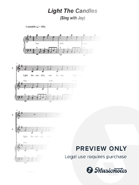Light the Candles (Sing with Joy) (2-part choir - (SA)