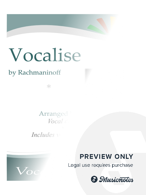 Vocalise (Rachmaninoff) - vocal duet and piano with FREE BACKING TRACK SS SA ST TT TA
