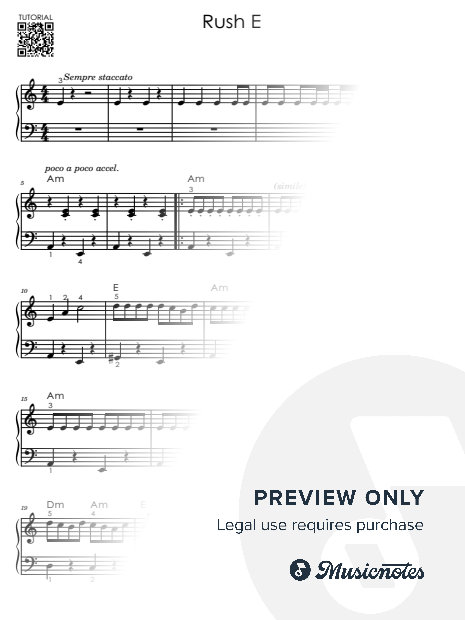 Rush E I Piano Tutorial I Easy Sheet Music for Beginners
