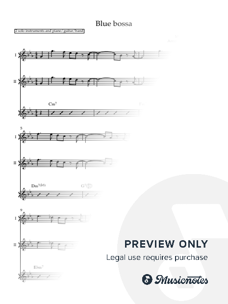 Blue Bossa (2 solo instruments and piano/guitar/band)