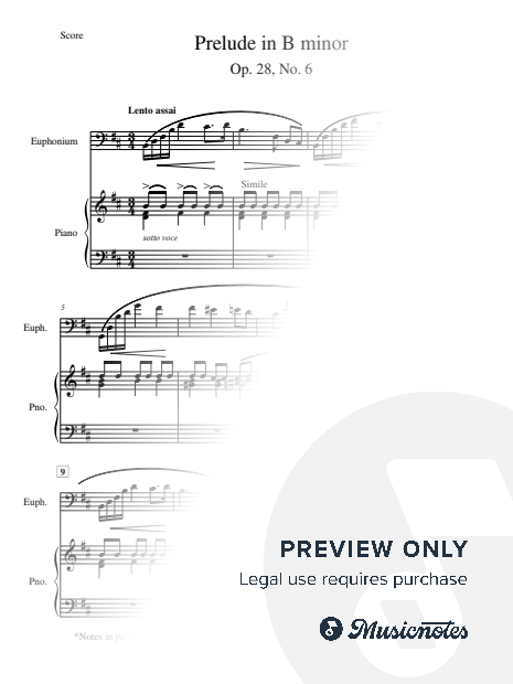 Prelude in B Minor-Euphonium/Bass Clef Baritone Solo