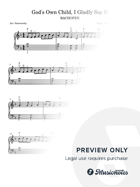 God's Own Child, I Gladly Say It [Quick Learn Solo - Beginner] BACHOFEN Arr. Noteworthy