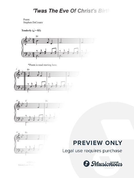 'Twas The Eve Of Christ's Birth (Cello solo and Piano)