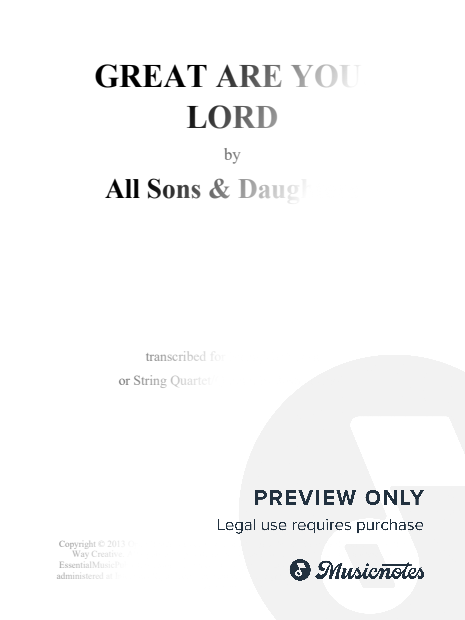 Great Are You Lord