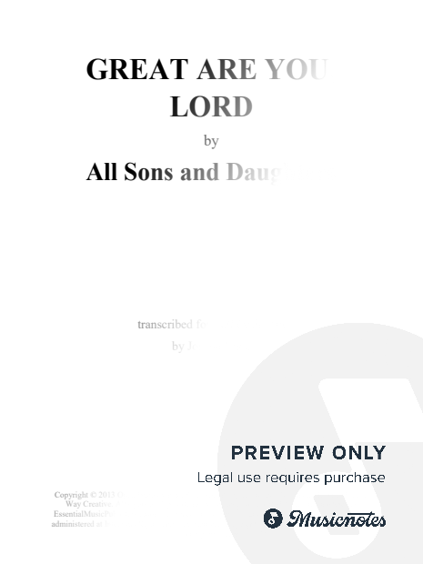 Great Are You Lord