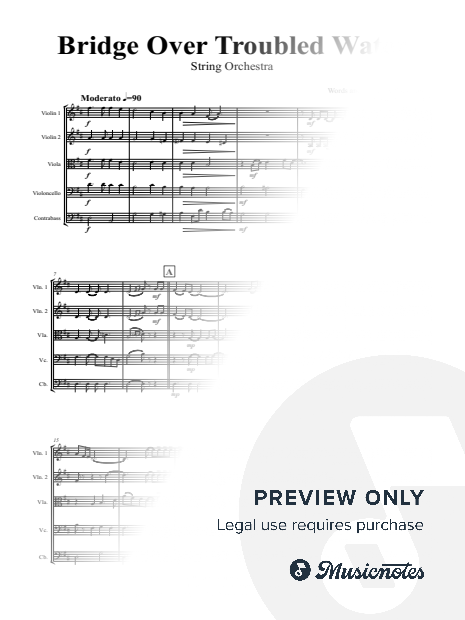 Bridge Over Troubled Water - String Orchestra - D
