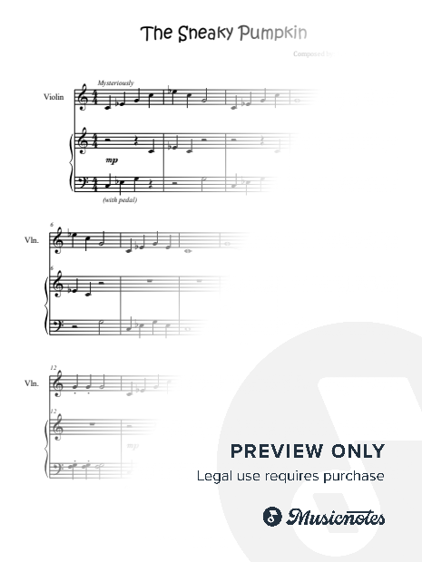 "The Sneaky Pumpkin" (Easy Piano and Violin)