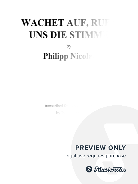Nicolai: Wachet auf, ruft uns die Stimme