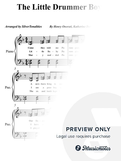 The Little Drummer Boy Easy Elementary Piano