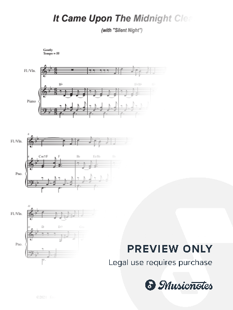 It Came Upon The Midnight Clear (with "Silent Night") (Flute or Violin solo and Piano)