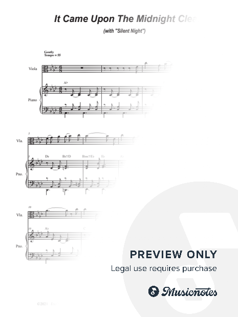 It Came Upon The Midnight Clear (with "Silent Night") (Viola solo and Piano)