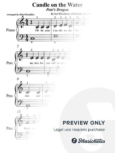 Candle on the Water Easy Piano