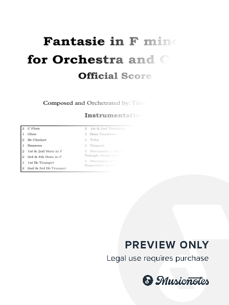 Fantasie - for organ and orchestra