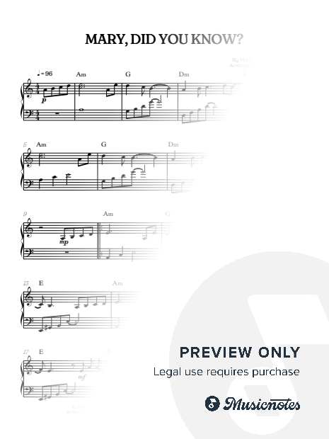 Mary, Did You Know? • Christmas Song | easy piano sheet music [chords]
