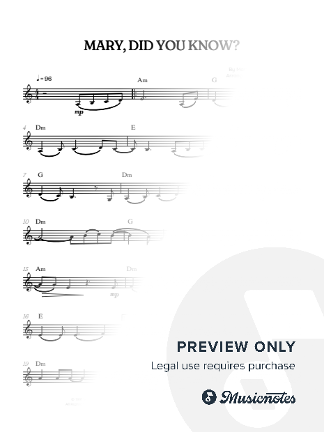 Mary, Did You Know? • Christmas Song | violin sheet music [chords]