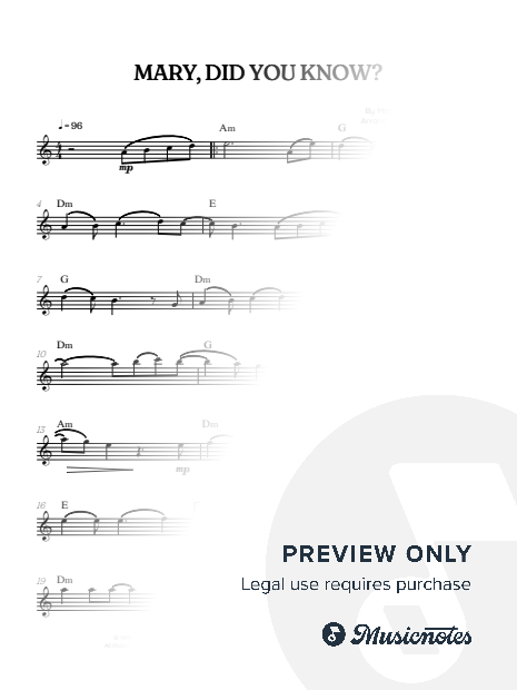 Mary, Did You Know? • Christmas Song | flute sheet music [chords]