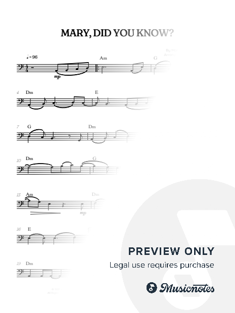 Mary, Did You Know? • Christmas Song | trombone sheet music [chords]