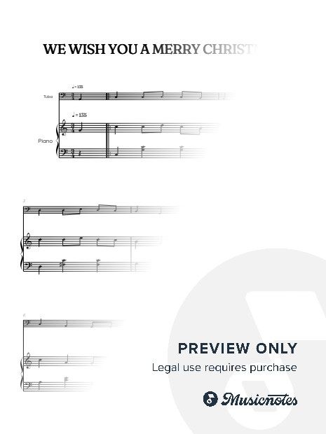 We Wish You a Merry Christmas • Christmas Song | tuba sheet music w/ piano accompaniment