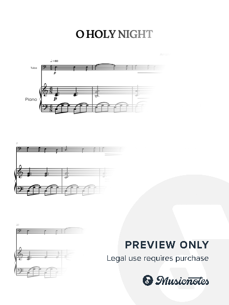 O Holy Night • Christmas Song | trombone sheet music w/ piano accompaniment