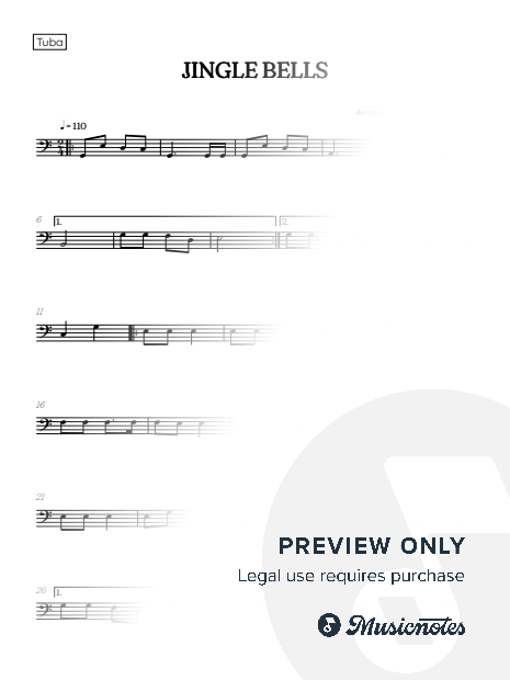 Jingle Bells • Christmas Song | tuba sheet music