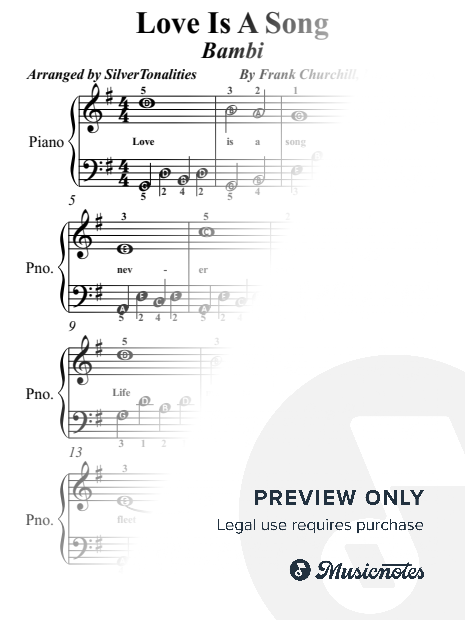 Love Is a Song Easy Piano