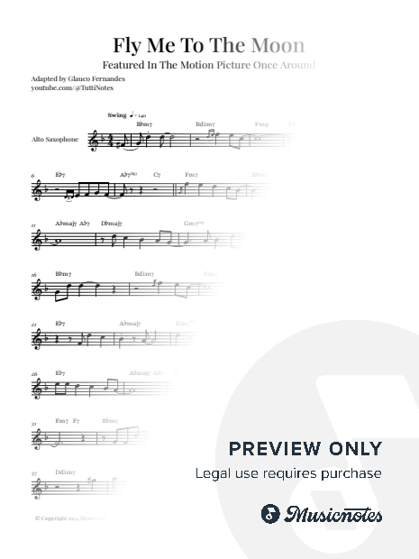 Fly Me to the Moon | ALTO SAX SOLO