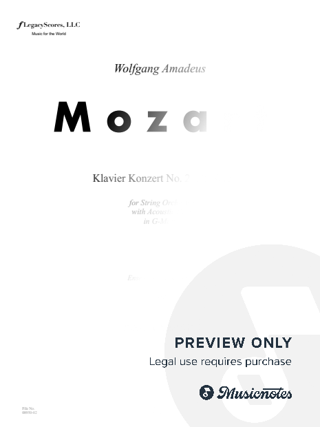 Klavier Konzert No 21, 2 Satz G Major