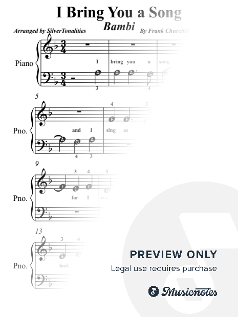 I BRING YOU A SONG Beginner Piano