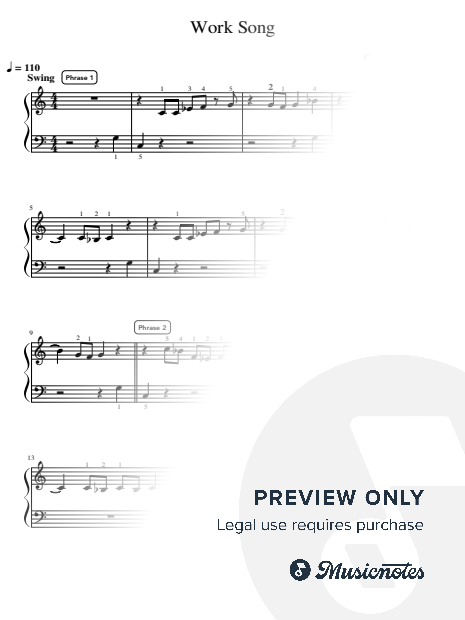 Work Song (Cannonball Adderly Solo) - Intermediate