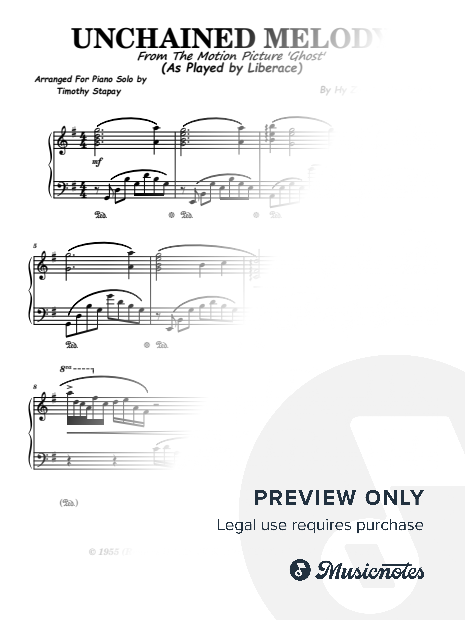 Ghost - Theme (Unchained Melody) Liberace Piano Transcription