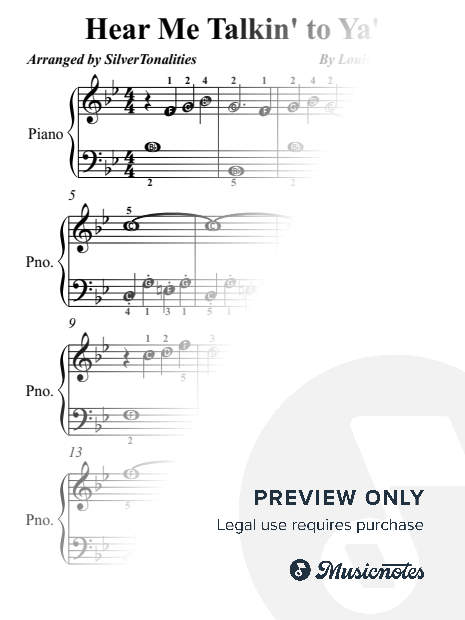 Hear Me Talkin' To Ya Easy Piano