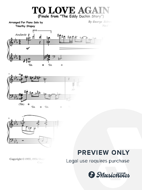 To Love Again (Finale from 'Eddy Duchin Story) Cavallaro Transcription
